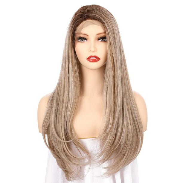 Long Blond Wig Female Fashion Wigs  Kanekalon Fibers